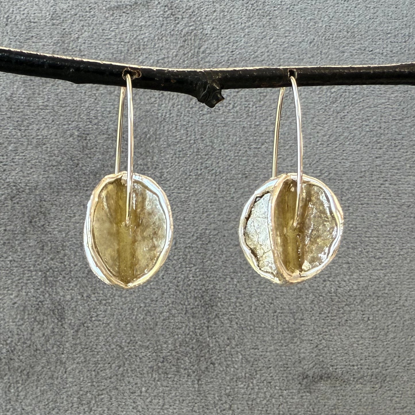 Small Mica Double Circles with Silver Leaf edging