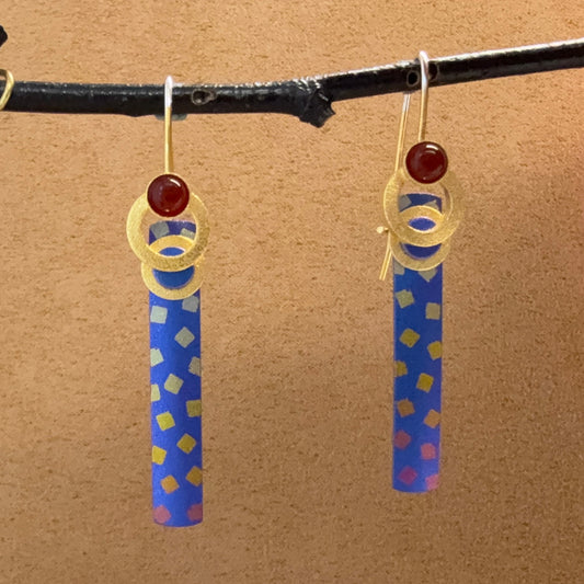 French Loop Niobium earrings with Carnelians