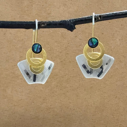 French Loop Sterling earrings with Paua Shell