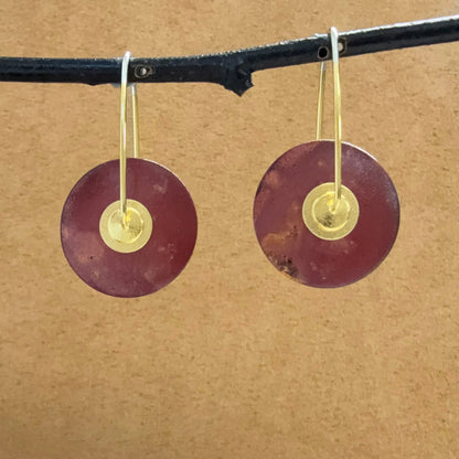 "Raku" Medium Circle Earrings