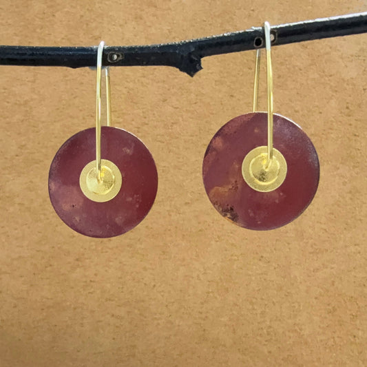 "Raku" Medium Circle Earrings