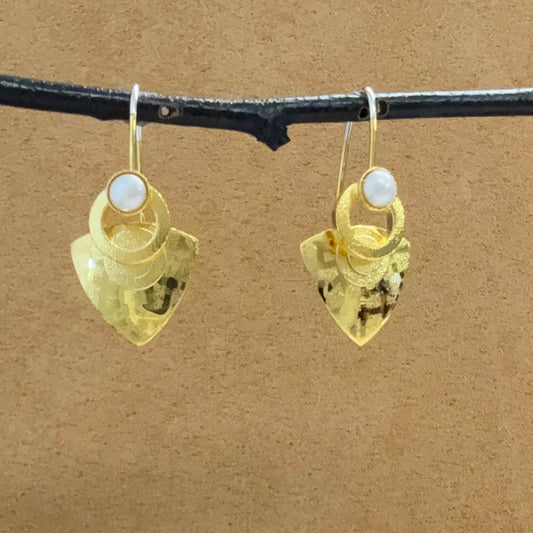 Vermeil French Loop earrings with Pearls