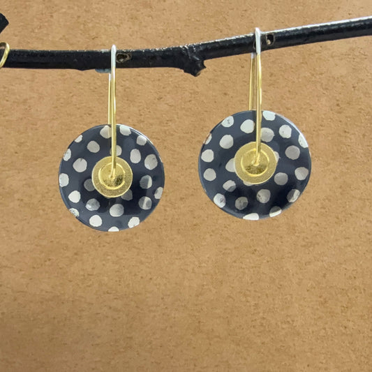 Medium "Batik" Sterling Circle earrings