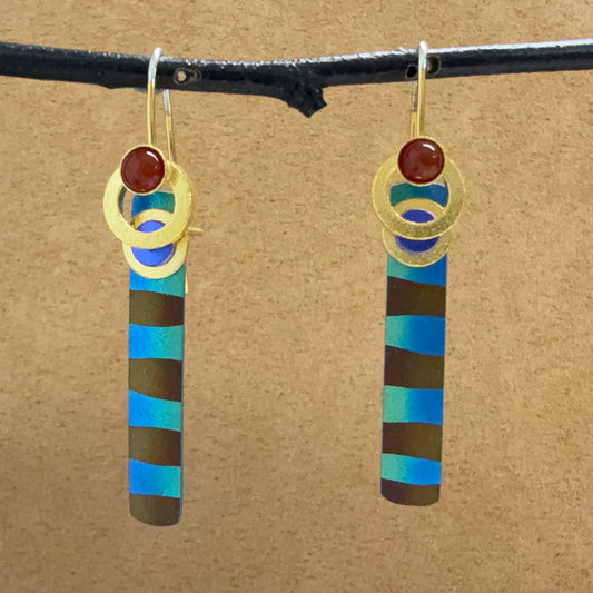 French Loop Niobium earrings with Carnelians