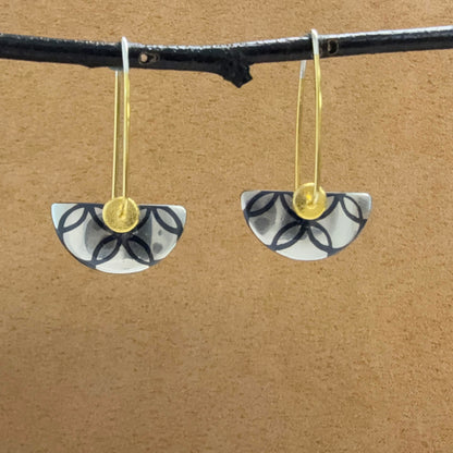 Tiny Half-Round "Batik" earrings
