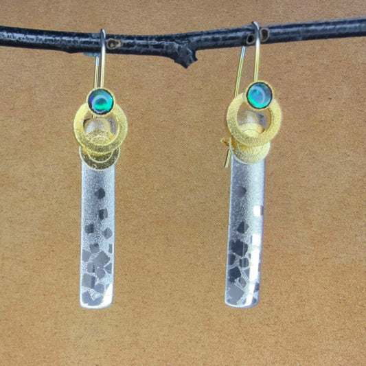 French Loop Sterling earrings with Paua Shell