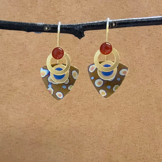 Niobium French Loop earrings with Carnelians