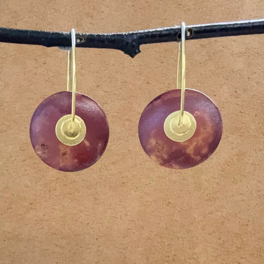 "Raku" Medium Circle Earrings