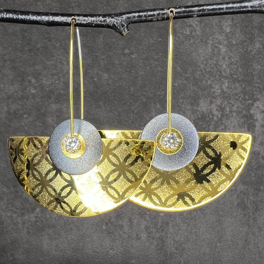 Extra Large Gold-Vermeil Lace Earrings