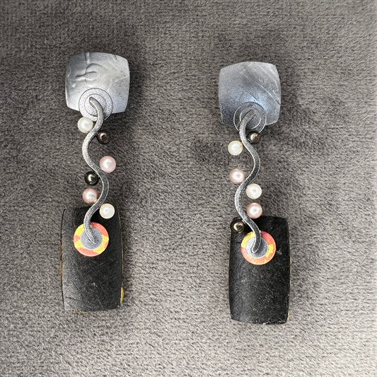 Anthracite Multicolor pearl earings