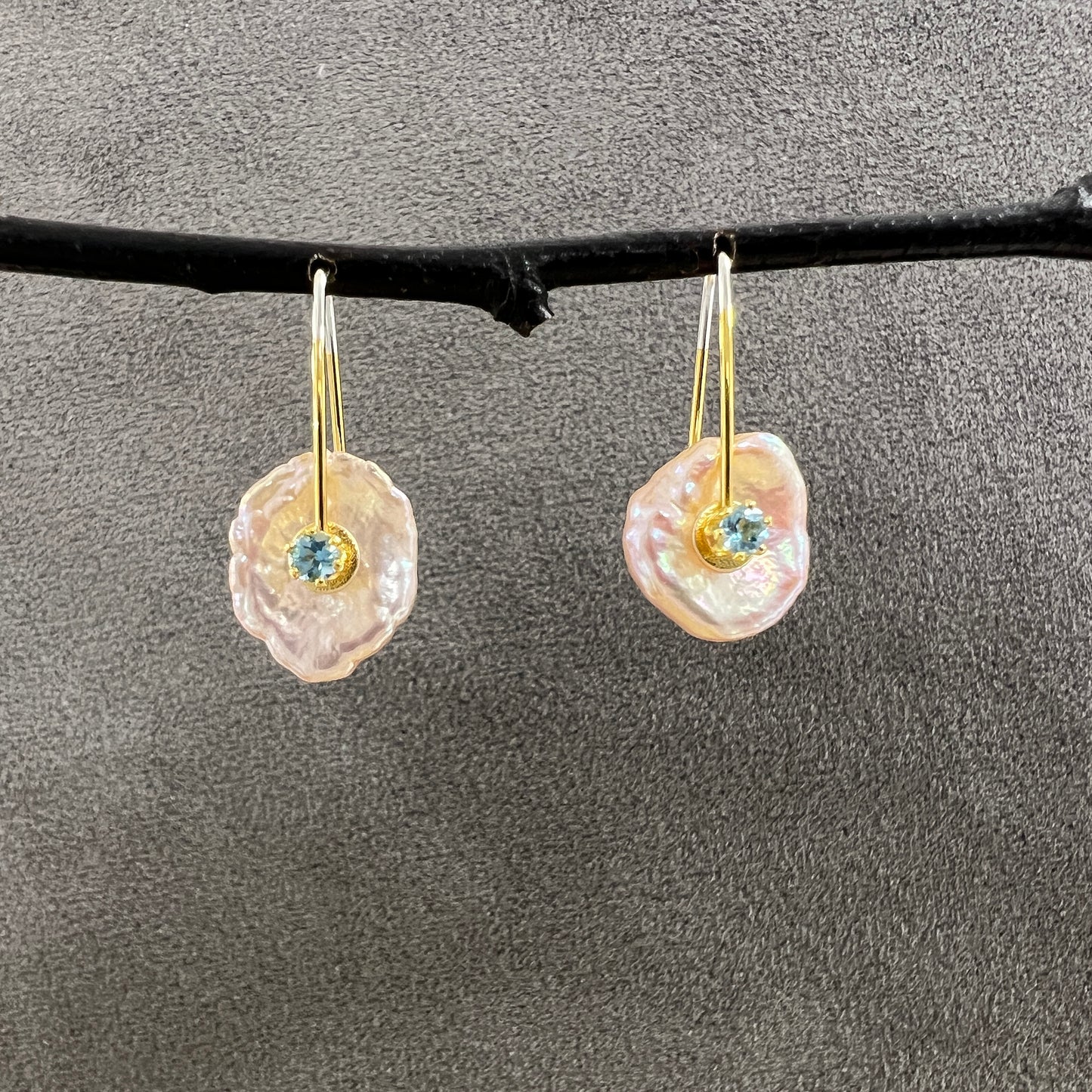 Keshi Pearl Earrings with Gemstones 2025