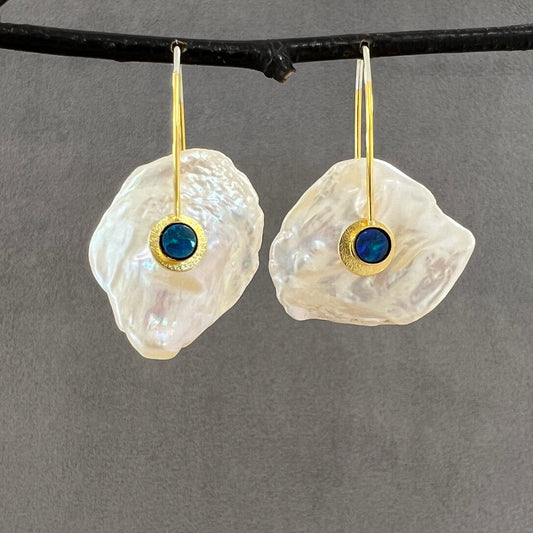 Keshi Pearl Earrings with Gemstones 2025