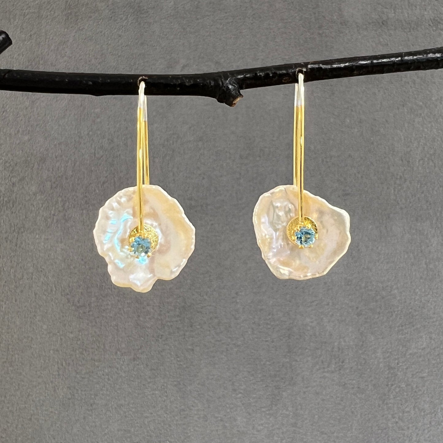 Keshi Pearl Earrings with Gemstones 2025