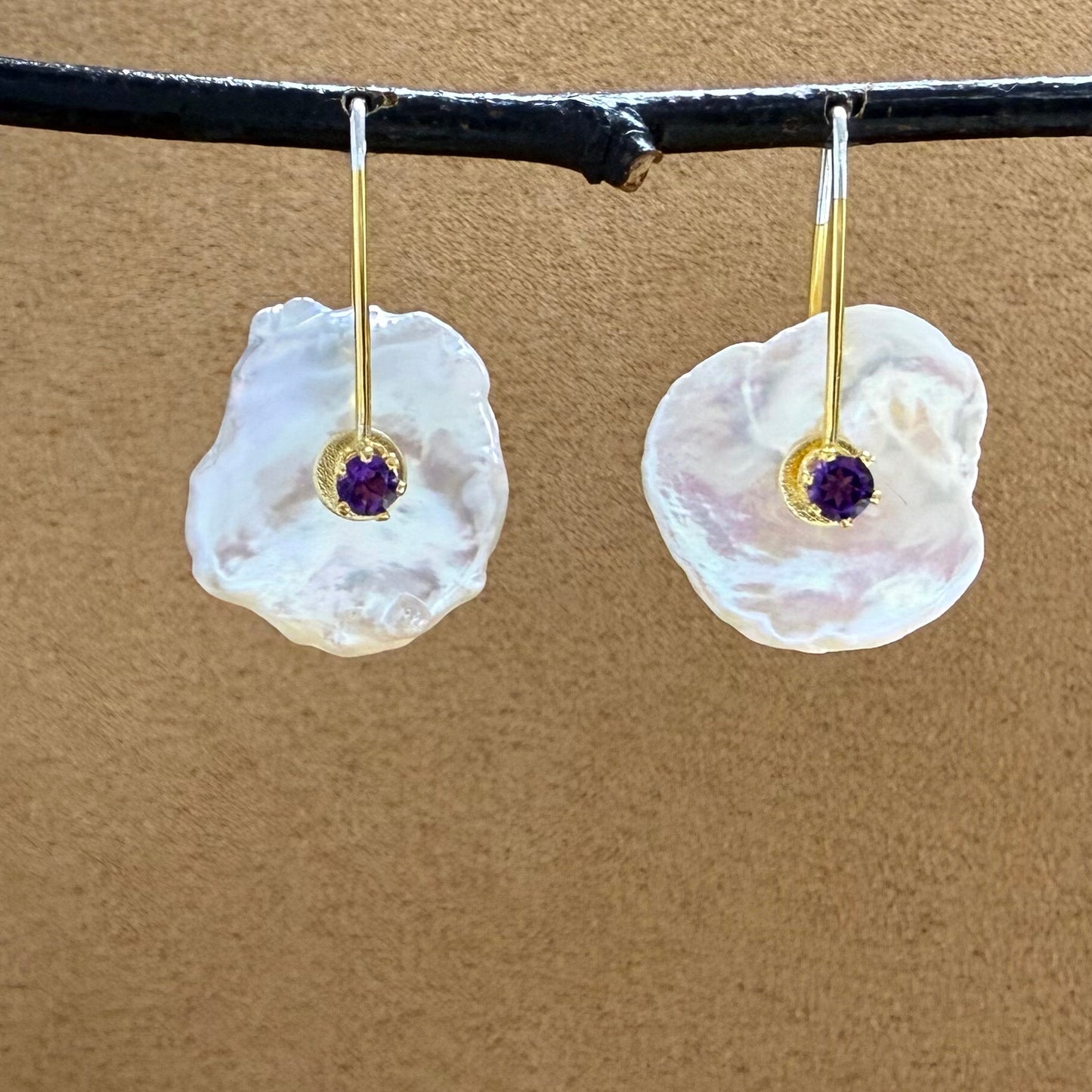 Keshi Pearl Earrings with Gemstones 2025