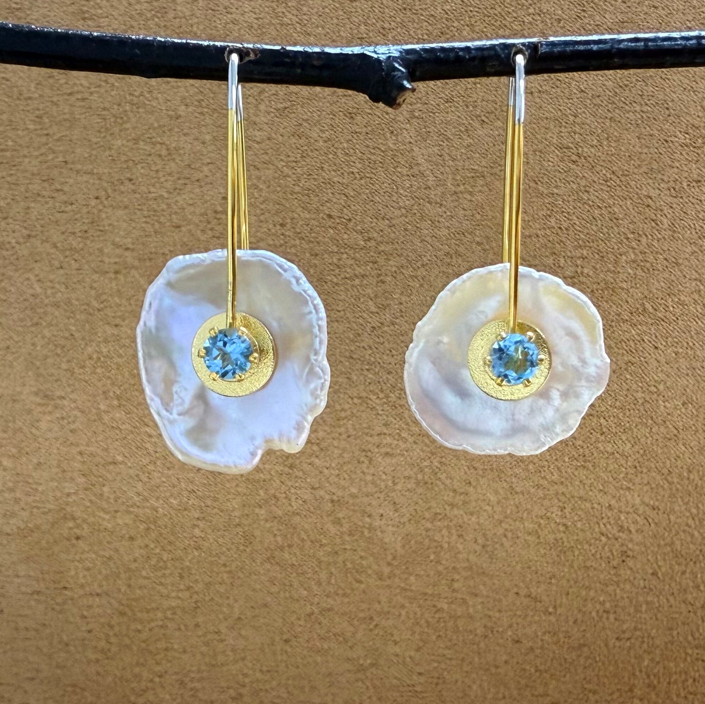 Keshi Pearl Earrings with Gemstones 2025