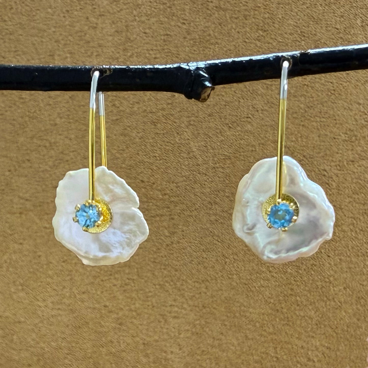 Keshi Pearl Earrings with Gemstones 2025