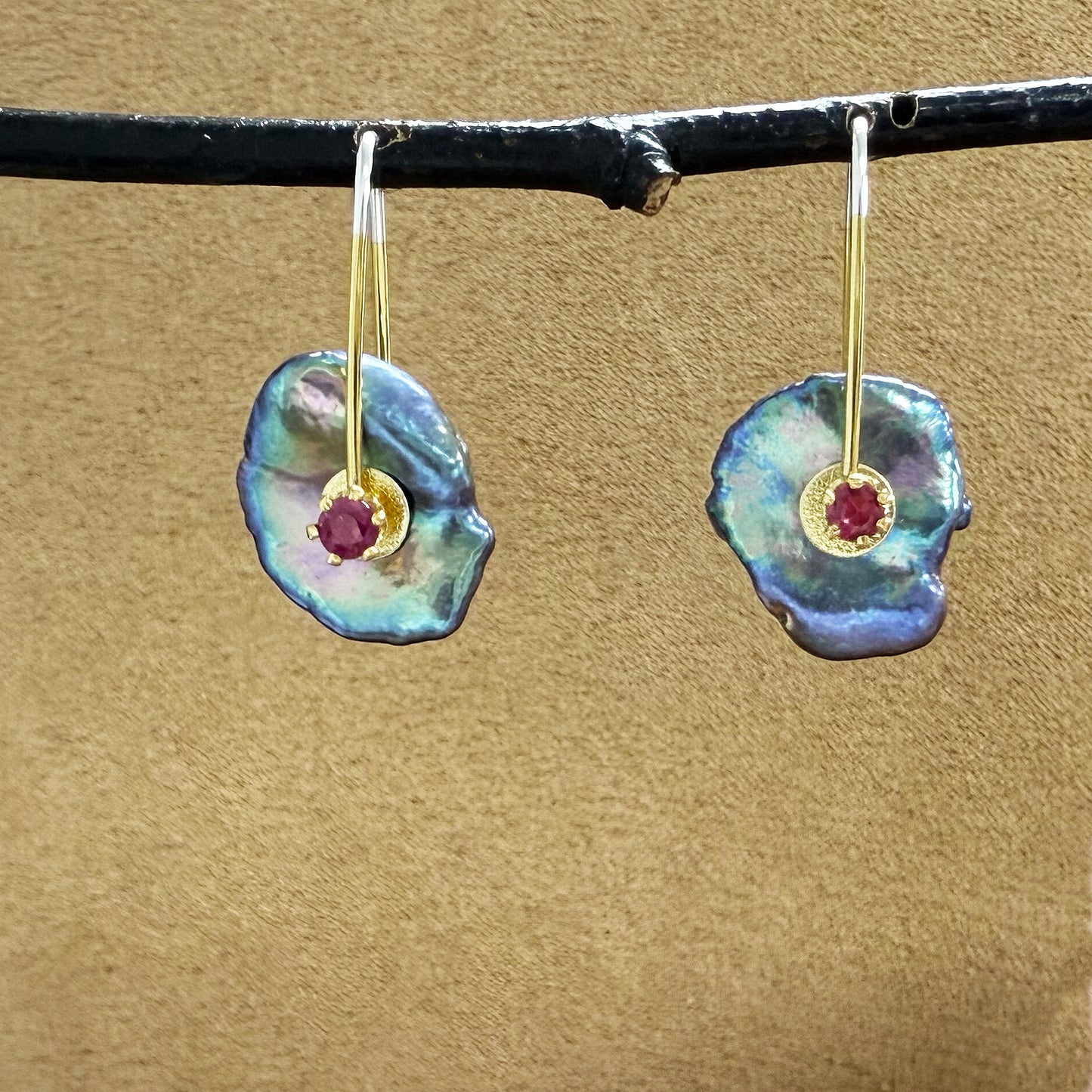 Keshi Pearl Earrings with Gemstones 2025