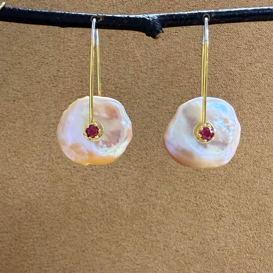 Keshi Pearl Earrings with Gemstones 2025