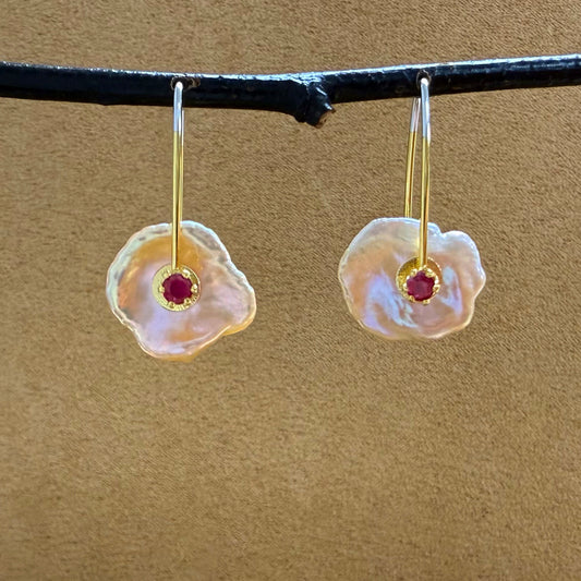 Keshi Pearl Earrings with Gemstones 2025