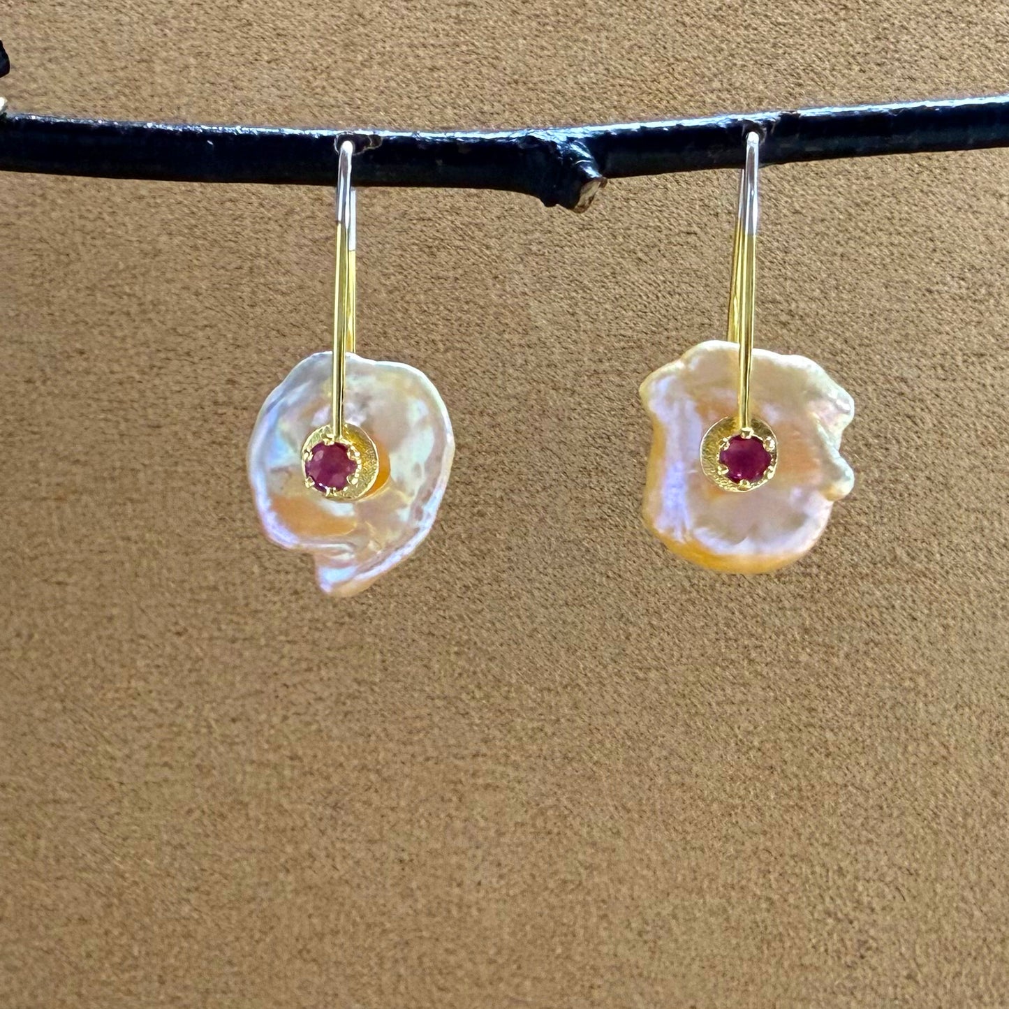 Keshi Pearl Earrings with Gemstones 2025