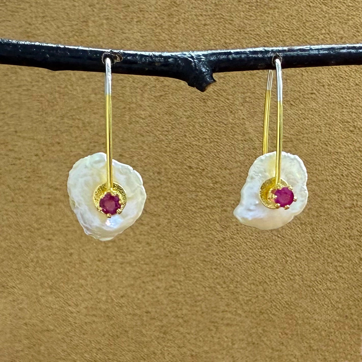 Keshi Pearl Earrings with Gemstones 2025