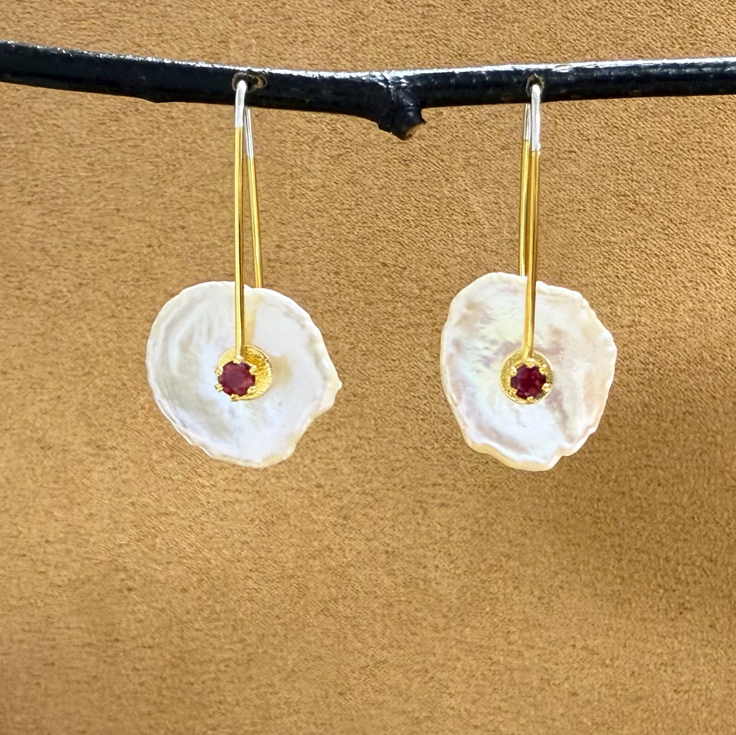 Keshi Pearl Earrings with Gemstones 2025