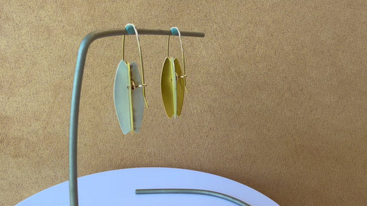 Silver and 18K plated Sterling "Doubles" lantern shaped earrings