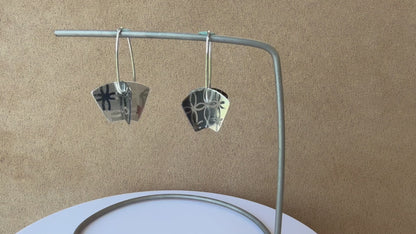 Large Batik Lace "Doubles" trapezoid earrings