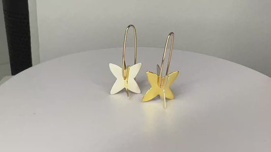 Tiny Double Star--Silver and Gold-Vermeil