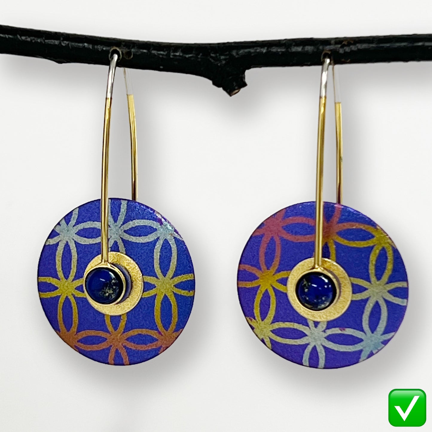Medium Lace Circle Earrings