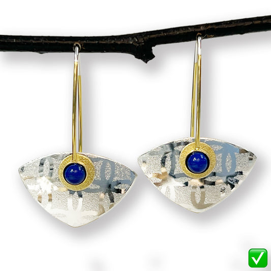 Small Silver Lace Manta Earrings