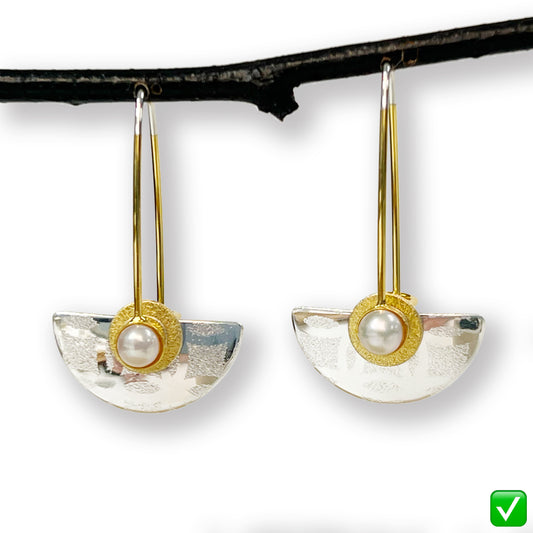 Tiny Silver Lace Earrings