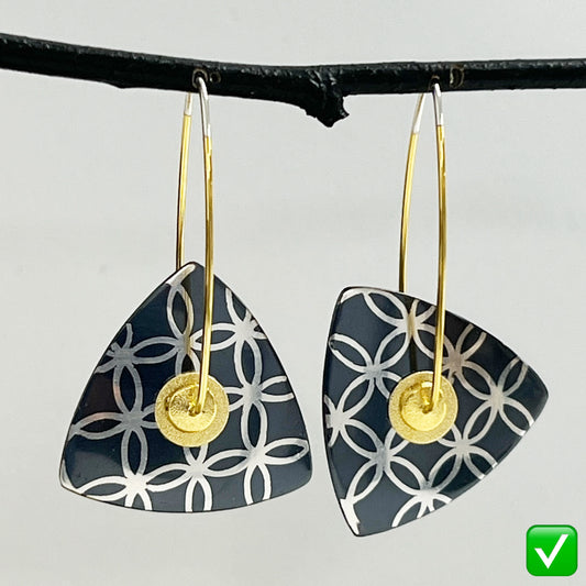 Medium Oxidized Sterling Lace Earrings-2 styles