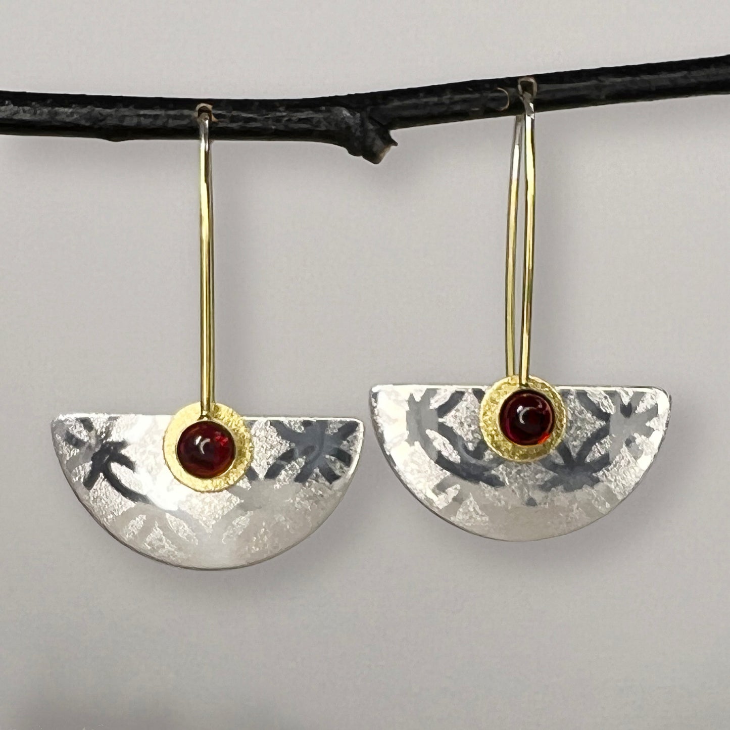 Small Silver Lace Half-Round Earrings--3 Variations