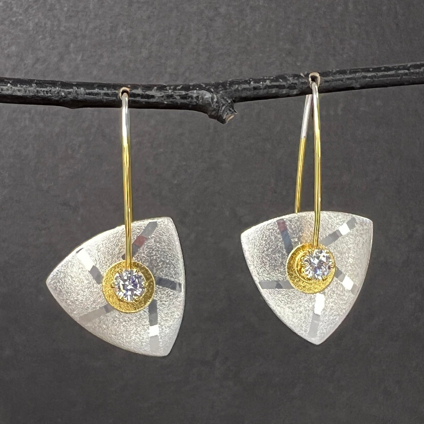 Small Triangle Kinetic Earrings