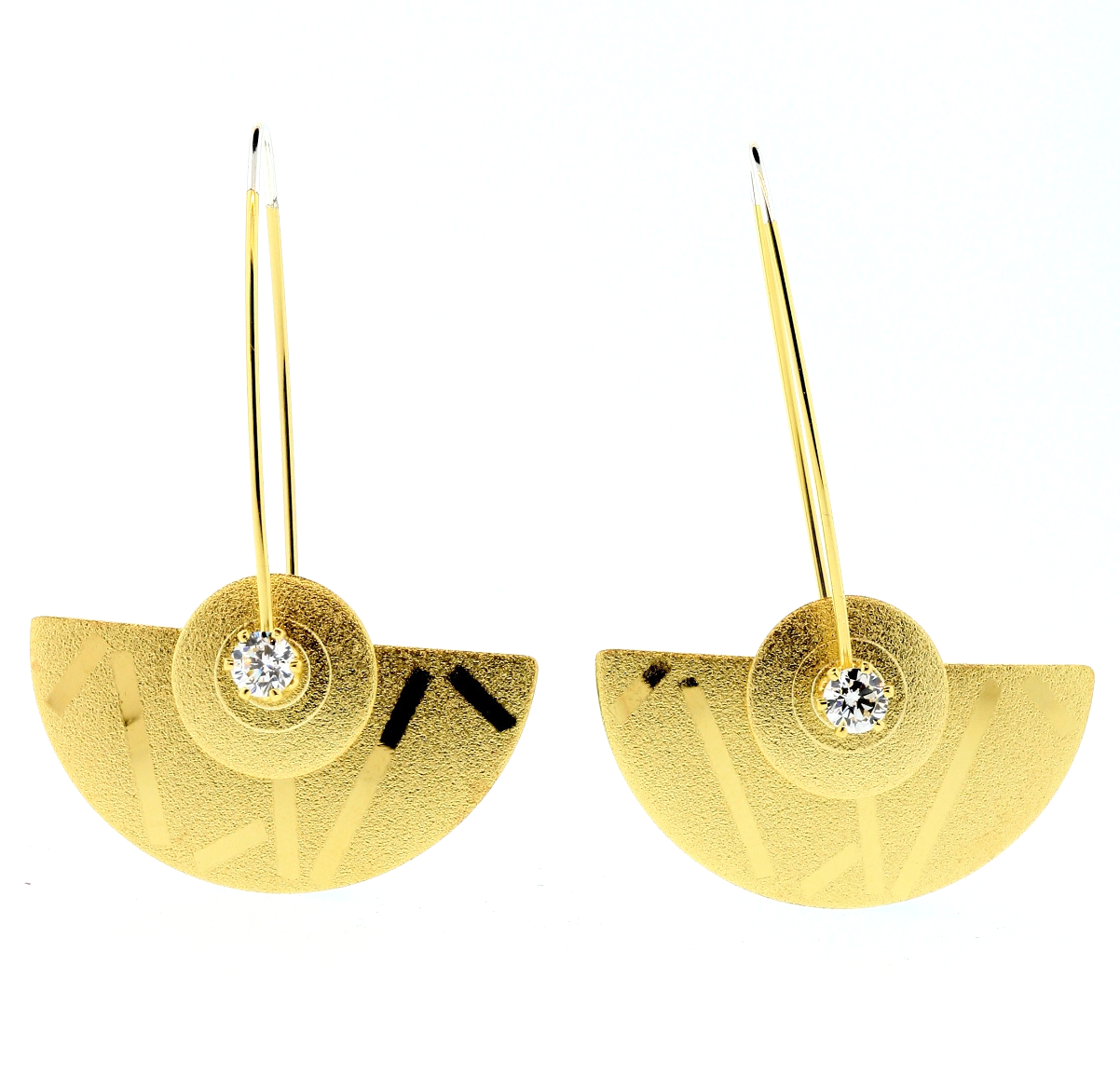 Large Half-Round Earrings--Silver and Vermeil 2025