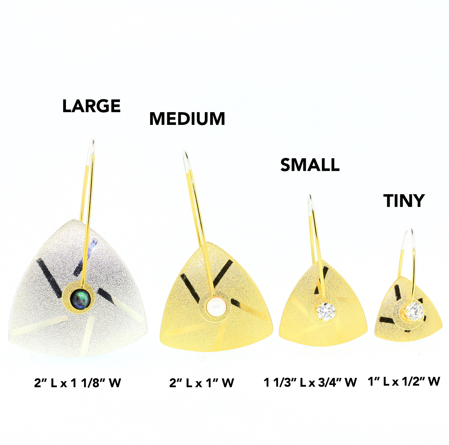 Oxidized Sterling and Goldleaf Earrings-4 Variations
